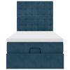 vidaXL Ottoman-Bett mit Matratzen & LEDs Dunkelblau 90x190 cm Samt