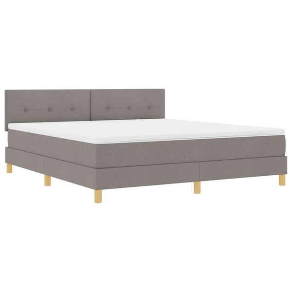 vidaXL Boxspringbett mit Matratze Taupe 180 x 200 cm Stoff