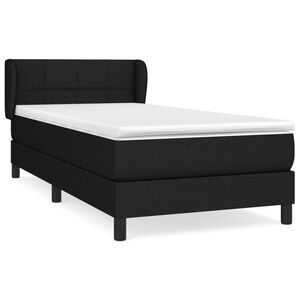 vidaXL Boxspringbett mit Matratze Schwarz 80x200 cm Stoff