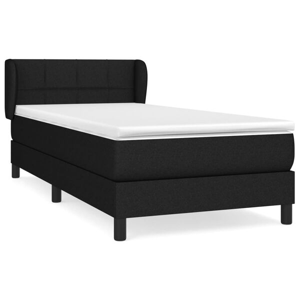 vidaXL Boxspringbett mit Matratze Schwarz 80x200 cm Stoff