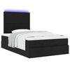 vidaXL Ottoman-Bett mit Matratze & LEDs Schwarz 120x190 cm Stoff