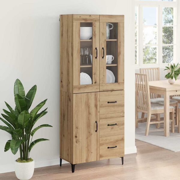 vidaXL Highboard Artisan-Eiche 69,5 x 34 x 180 cm Holzwerkstoff