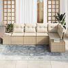 vidaXL Gartensofa-set 5 pcs Beige Poly-Rattan
