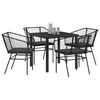 vidaXL Garten Essgruppe 5 pcs Schwarz Poly-Rattan