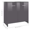 vidaXL Badezimmerschrank Hochglanz-Grau 60x33x61 cm Holzwerkstoff