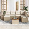 vidaXL Gartensofa-set mit Kissen 7 pcs Beige Poly-Rattan