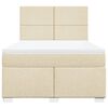 vidaXL Boxspringbett mit Matratze Creme 160x200 cm Stoff