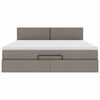vidaXL Ottoman-Bett mit Matratze & LEDs Taupe 160x200 cm Stoff