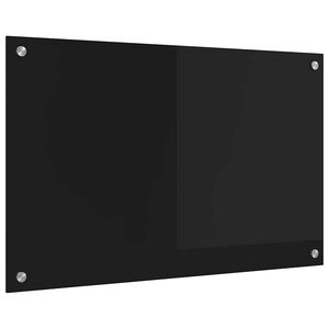 vidaXL K&uuml;chenr&uuml;ckwand Schwarz 80 x 50 cm Geh&auml;rtetes Glas