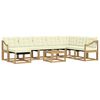 vidaXL Outdoor-Sofagarnitur mit Kissen 9 pcs Wei&szlig; und Creme