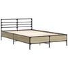 vidaXL Bettgestell Sonoma-Eiche 120x190 cm Holzwerkstoff und Metall