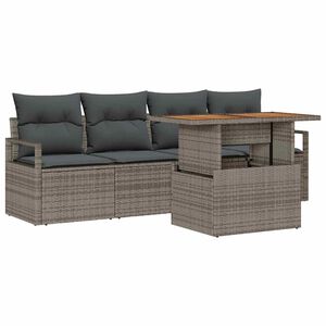 vidaXL Garten-Sofa-Set mit Kissen 5 pcs Grau