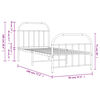 vidaXL Bettgestell mit Kopf- und Fußteil Metall Weiß 90x190 cm