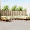 vidaXL Outdoor-Sofagarnitur mit Kissen 10 pcs Natur und Creme