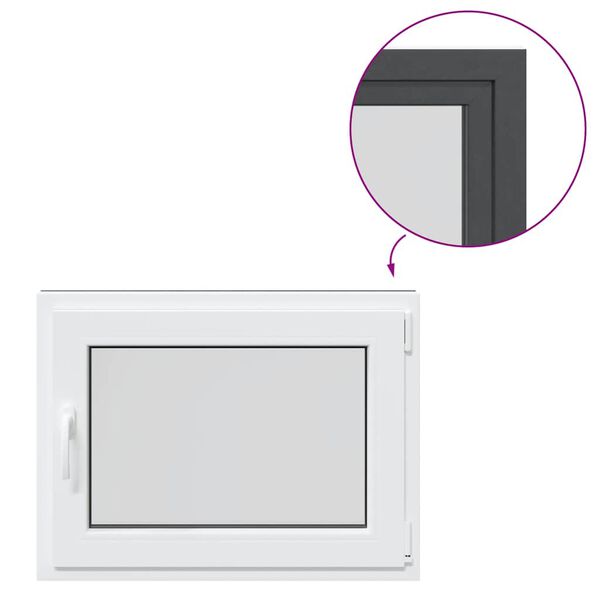 vidaXL Kellerfenster "RISOR" 80x50 cm Drehkipp DIN Rechts Anthrazit