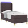 vidaXL Boxspringbett mit Matratze mit LED Braun 100 x 200 cm Stoff