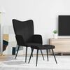 vidaXL Relaxsessel mit Hocker Schwarz Stoff