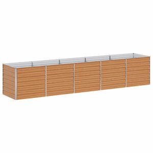 vidaXL Hochbeet Hellbraun 400 x 80 x 77 cm Verzinkter Stahl