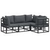 vidaXL Gartensofa-set 4 Stk. Schwarz Aluminium
