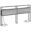 vidaXL Stauraum-Kopfteil mit Regal Grau Sonoma 200 cm Holzwerkstoff