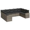 vidaXL 9-tlg. Garten-Sofagarnitur mit Kissen Grau Poly Rattan