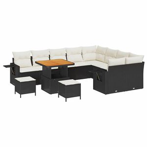vidaXL Gartensofa-set 12 pcs Schwarz Poly-Rattan