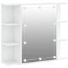 vidaXL Spiegelschrank mit LED Hochglanz-Wei&szlig; 70x16,5x60 cm