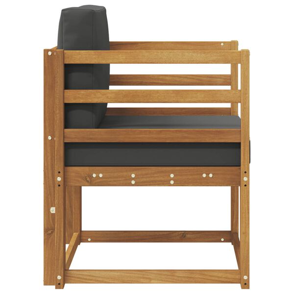 vidaXL Outdoor-Sofa Massives Akazienholz und Polyester Natur