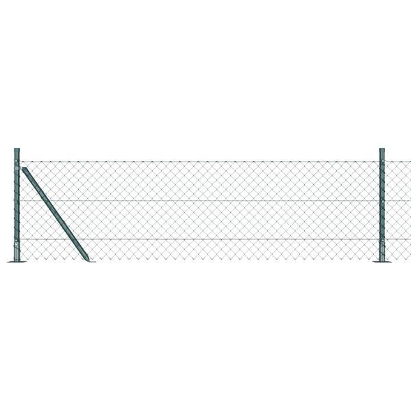 vidaXL Zaunpfosten Gr&uuml;n 25 x 0,6 m (40 x 40 mm Maschen) Stahl und PVC