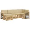 vidaXL Outdoor-Sofagarnitur 6 pcs Wei&szlig; und Beige Polyester