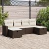 vidaXL 6-tlg. Garten-Sofagarnitur mit Kissen Braun Poly Rattan