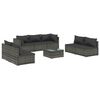 vidaXL 8-tlg. Garten-Lounge-Set mit Kissen Poly Rattan Grau