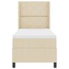 vidaXL Boxspringbett mit Matratze mit Kopfteil Creme 80 x 200 cm Stoff