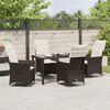 vidaXL Garten Essgruppe mit Kissen 5 pcs Braun Poly-Rattan