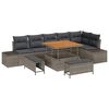 vidaXL Gartensofa-set mit Kissen 9 pcs Grau Poly-Rattan