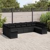 vidaXL Gartensofa-set mit Speicher 10 pcs Schwarz Poly-Rattan