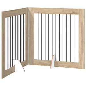 vidaXL Klappbares Hundetor mit St&auml;ndern 2 stk. Sonoma-Eiche 200,5 cm