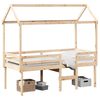 vidaXL Hochbett mit Dach 90x190 cm Massivholz Kiefer