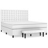 vidaXL Boxspringbett mit Matratze Wei&szlig; 180x200 cm Kunstleder