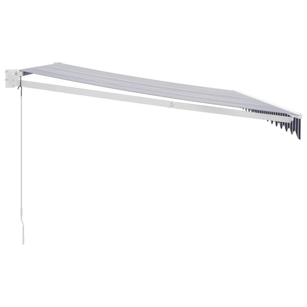 vidaXL Markise Einziehbar Blau und Wei&szlig; 4x3 m Stoff und Aluminium