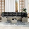 vidaXL Garten-Sofa-Set mit Kissen 8 pcs Hellgrau und Dunkelgrau