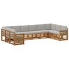 vidaXL Ecksofa Set mit Kissen 7 pcs Nat&uuml;rlich und Hellgrau