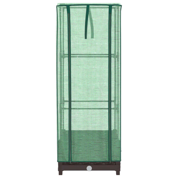 vidaXL Hochbeet mit Gew&auml;chshaus-Aufsatz Rattan-Optik 40x40x123 cm