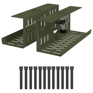 vidaXL Unter dem Schreibtisch Kabelmanagement Tray 2 Stk. Olivgr&uuml;n