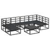 vidaXL Garten-Sofa-Set mit Kissen 7 pcs Schwarz Aluminium
