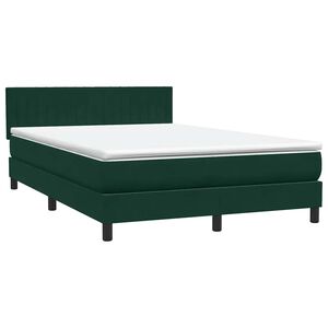 vidaXL Boxspringbett mit Matratze Dunkelgr&uuml;n 160x210 cm Samt