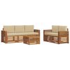 vidaXL Sofagarnituren 6 pcs Natur und Beige Massivholz Akazie
