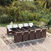 vidaXL 11-tlg. Garten-Essgruppe mit Kissen Poly Rattan Braun