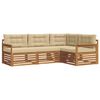 vidaXL Outdoor-Sofagarnitur mit Kissen 4 pcs Natur und Beige