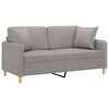 vidaXL 2-Sitzer-Sofa mit Kissen Hellgrau 140 cm Stoff